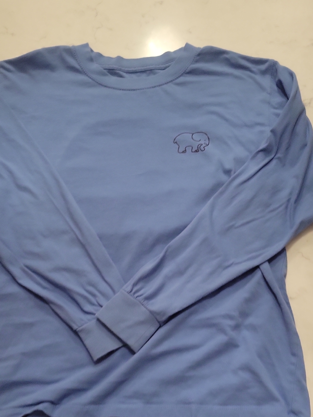 ivory ella Kids Long-Sleeve Tee with Mini Elephant - Light Blue